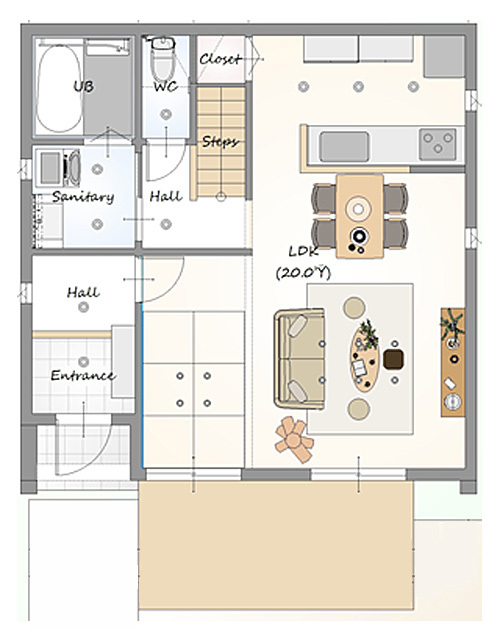 A区画プラン例　1F間取図